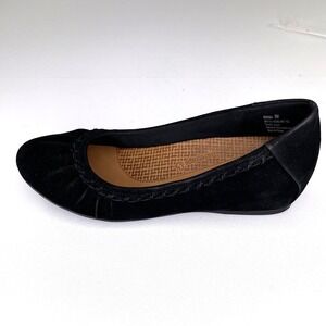Baretraps Shoes Womens 8M Norma Wedge Heel Black Faux Suede Slip On Casual